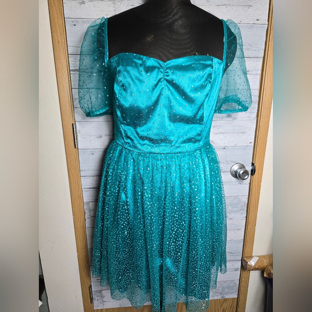 Dolls Kill Sugar Thrillz Diamonds Are Forever Chunky Glitter Babydoll Dress